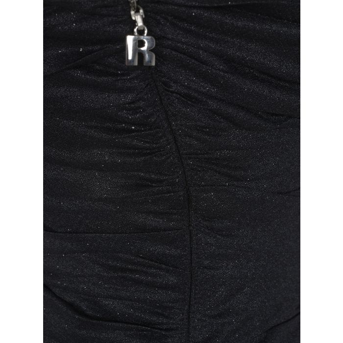 ROTATE - Glitter Jersey Cut-Out Dress Black
