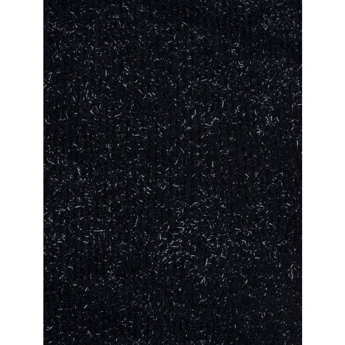 ROTATE - Glitter Knit Open Back Cropped Top Dark Blue