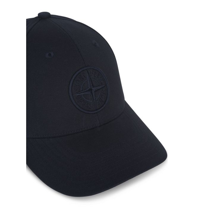 STONE ISLAND - Navy baseball cap with logo