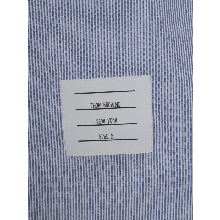 THOM BROWNE - Camisa de algodón de manga corta a rayas RWB