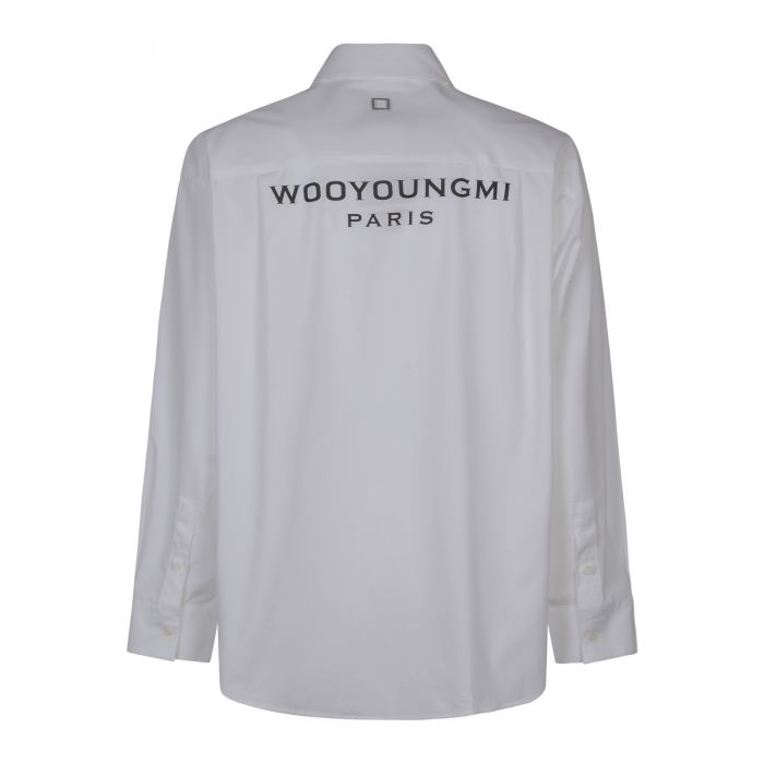 WOOYOUNGMI - White cotton back logo shirt