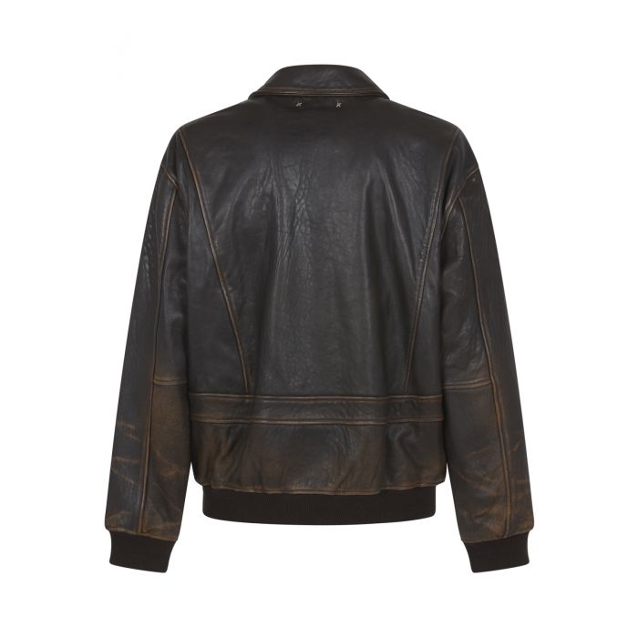 GOLDEN GOOSE - JOURNEY M'S AVIATOR JACKET STRONG SHEEP LEATHER
