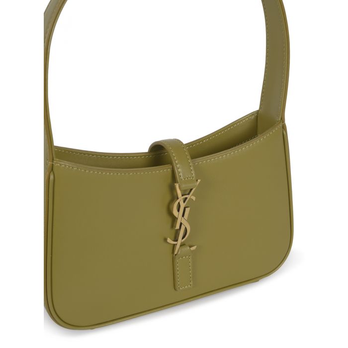 SAINT LAURENT - Le 5 a 7 green leather handbag