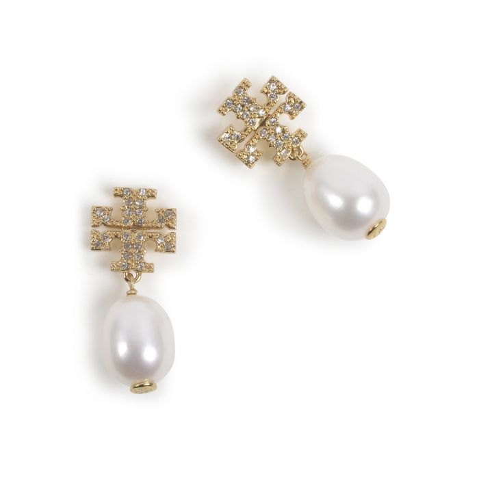TORY BURCH - Kira earrings with pearl pendant