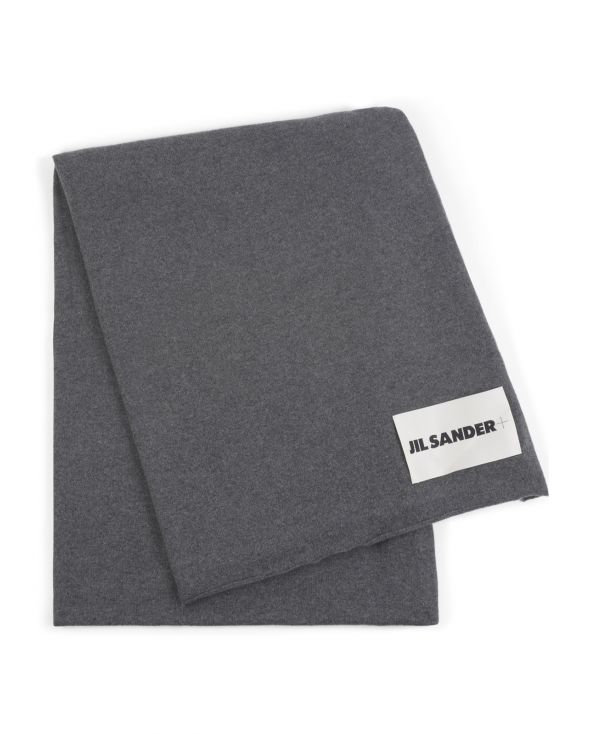 Cashmere logo-patch scarf