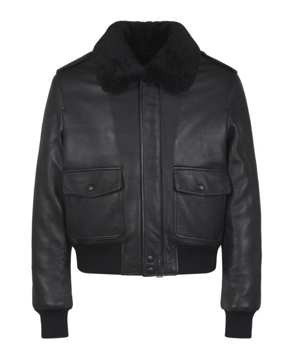 Bomber jacket in smooth lamb leather.