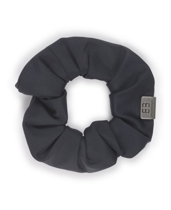 Holli S scrunchie in upcycled polyamide, elastane and aged silver brass