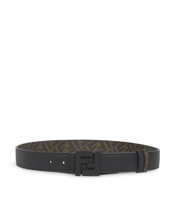 Leather and fabric reversible belt