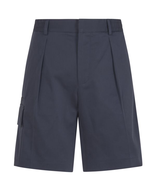 Dark blue gabardine golf shorts