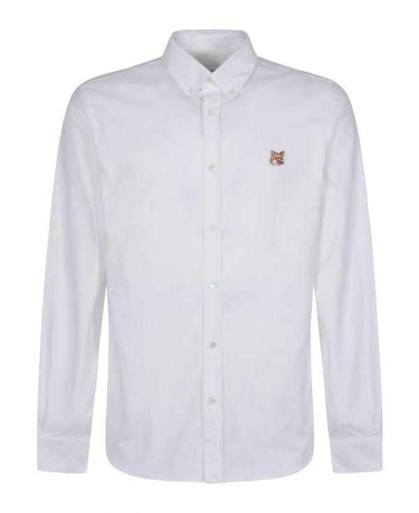 BUTTON DOWN CLASSIC SHIRT WITH INSTITUTIONAL FOX HEAD PATCH IN OXFORD