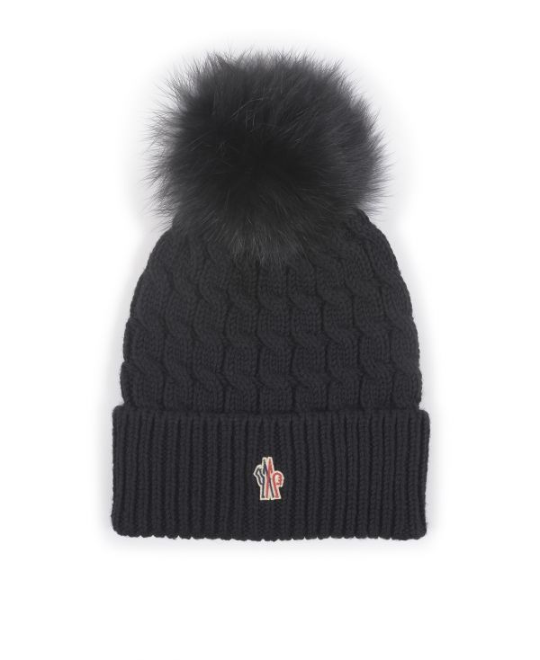 Wool hat with pompom