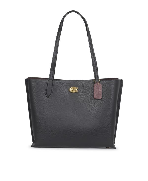 polished pebble leather willow tote