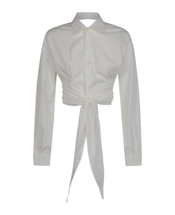 Tied front cropped shirt