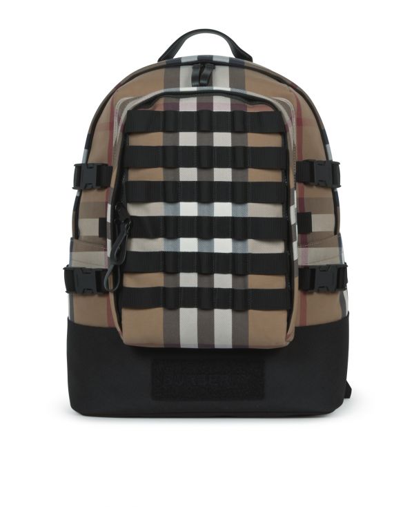 Check-pattern backpack