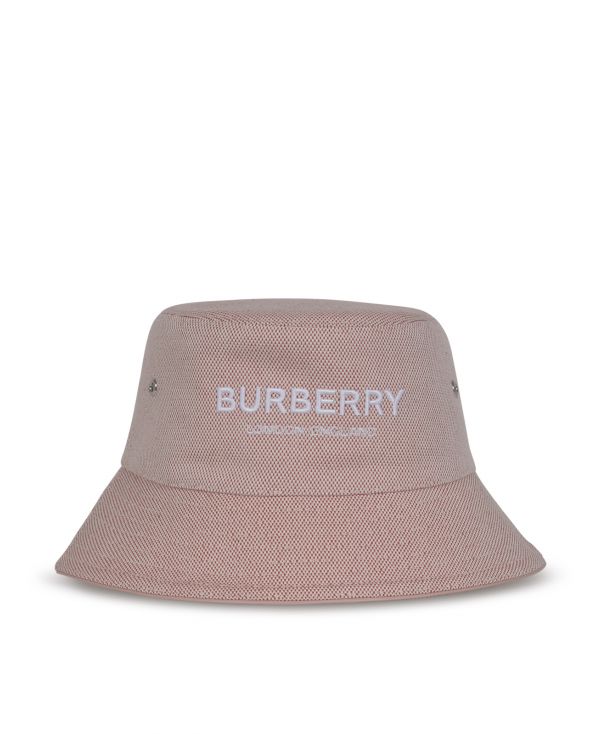 Cotton canvas bucket hat with embroidered logo