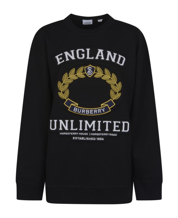 Oversize cotton sweatshirt with a university motif