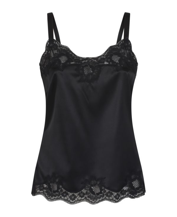 Lace-trimmed camisole top