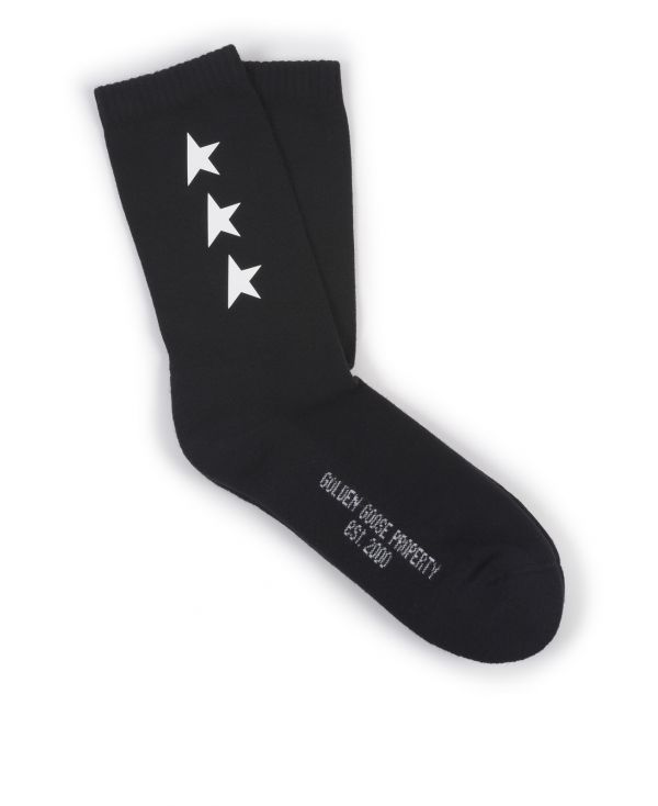 Ribbed star-print socks