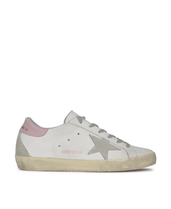 Superstar distressed lace-up trainers