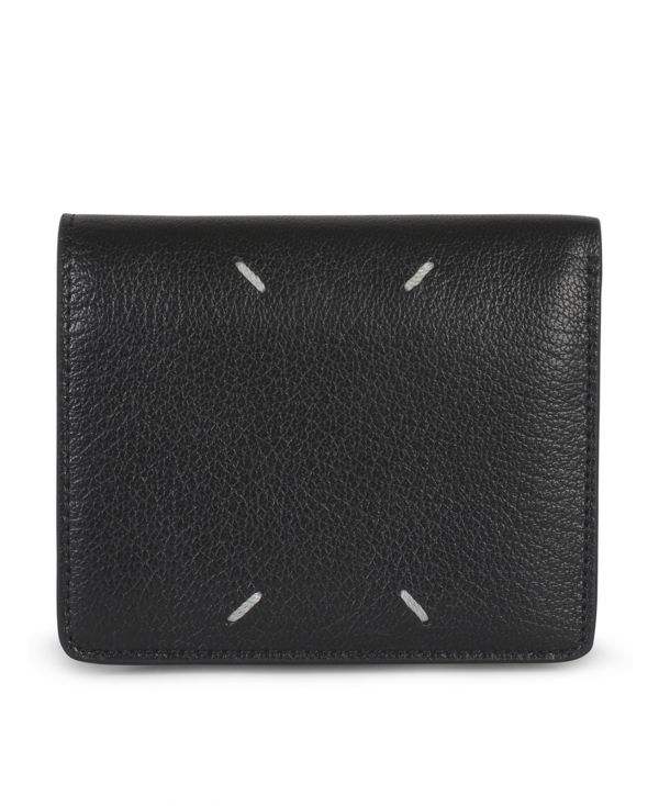 Contrast stitching bi-fold wallet