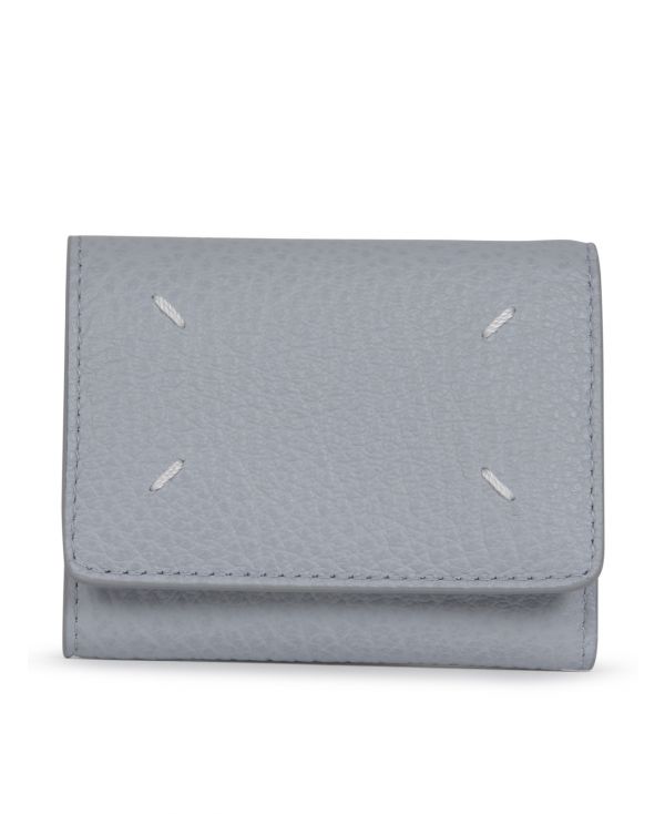 Four-stitch logo folded wallet