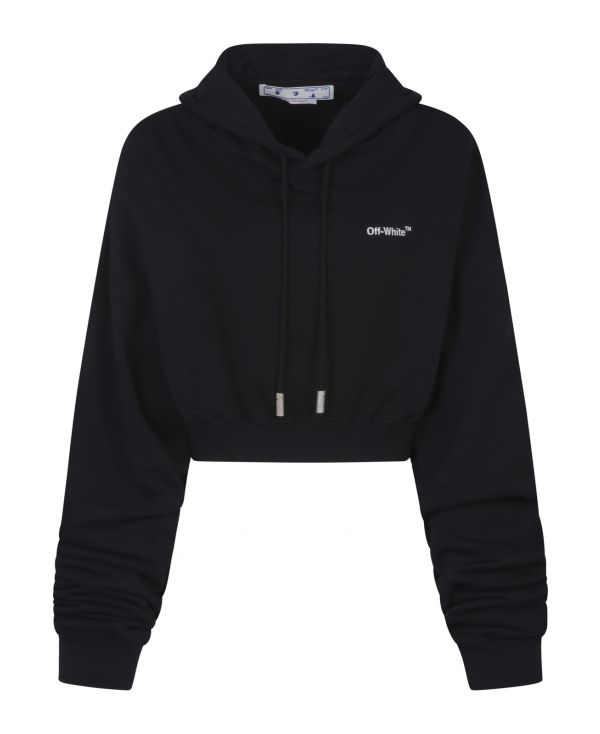 Cropped drawstring hoodie