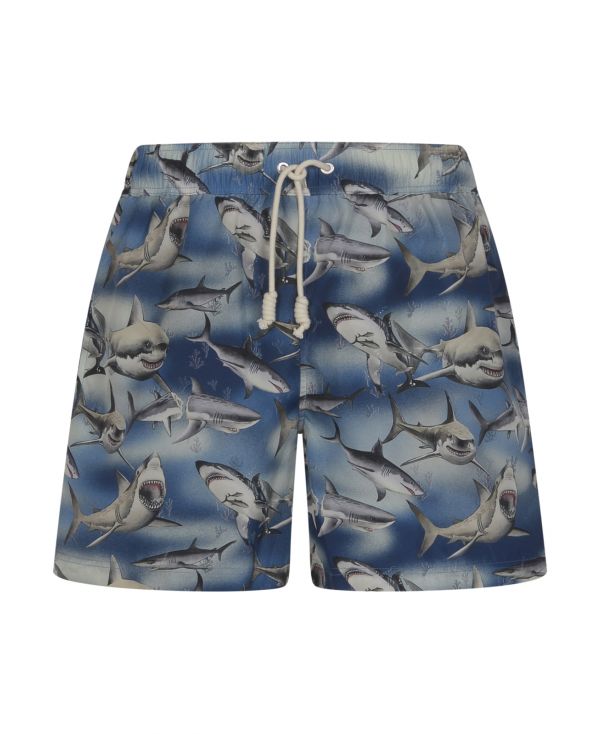 Sharks-print swim shorts