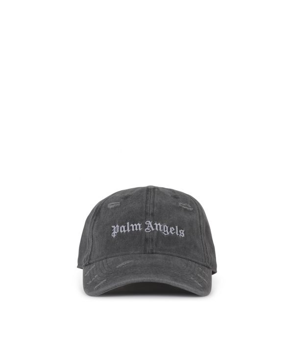 Distressed embroidered logo cap