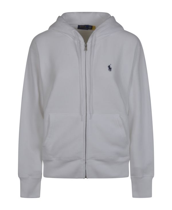 Logo-embroidered zipped hoodie