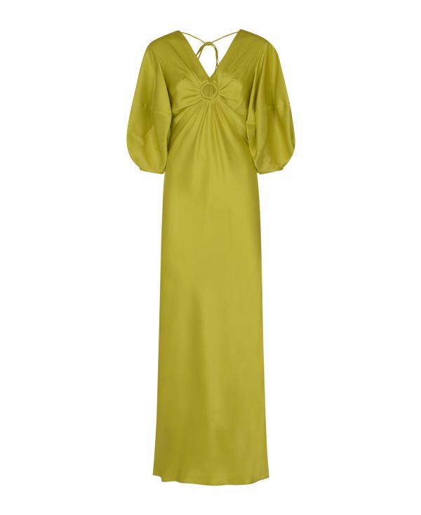 Ruched-detail V-neck gown