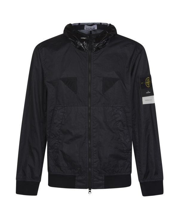 Compass-patch hooded jacket