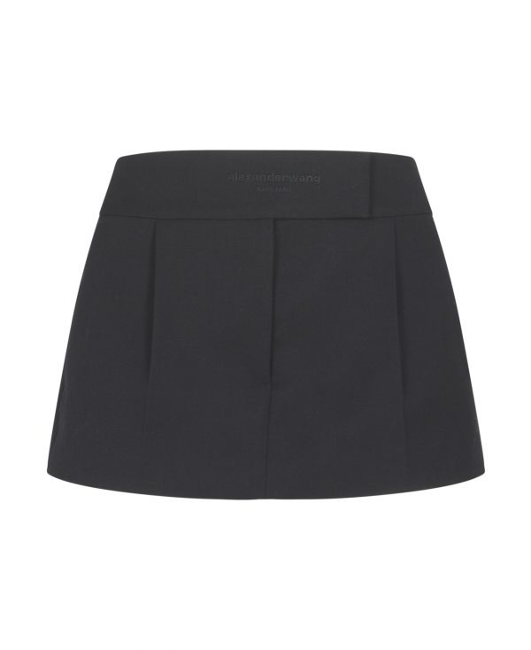 TAILORED MINI SKORT WITH LOGO EMBROIDERY