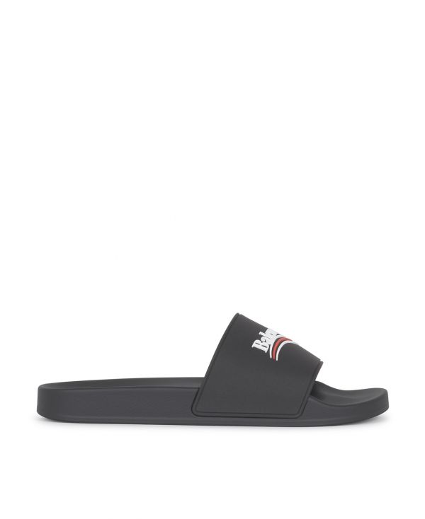 Black rubber Pool Slide Sandals