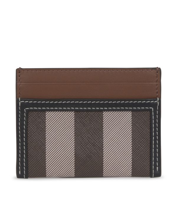 Check and Two-tone Leather Card Case