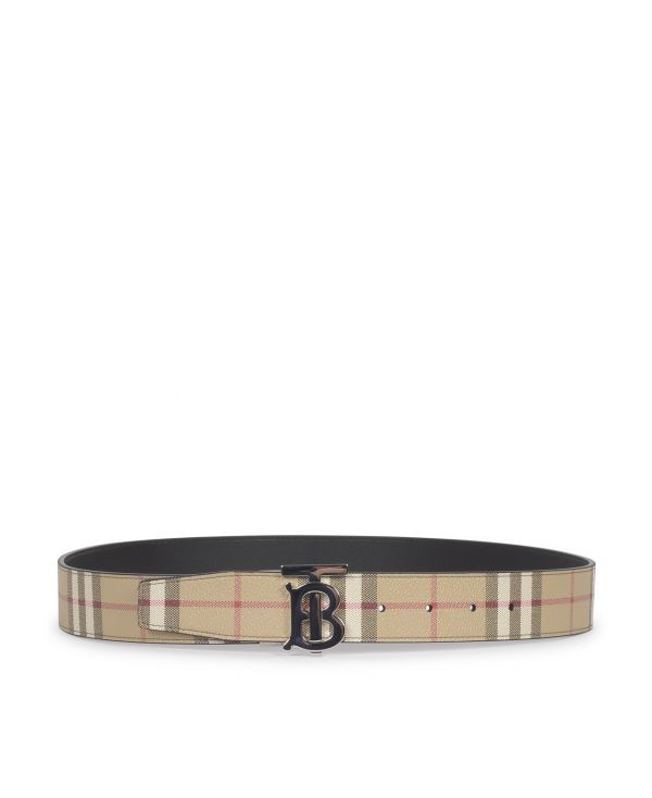 Reversible leather and checkered TB belt