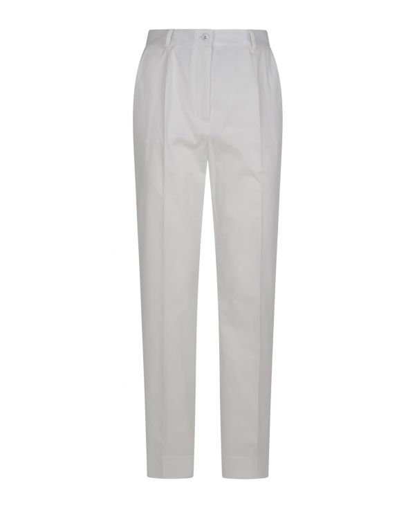 Stretch cotton gabardine tailored trousers