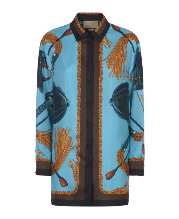 Skill twill shirt with equestrian motif