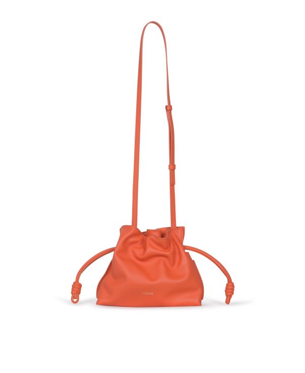 Flamenco Clutch mini bag in orange nappa calf leather