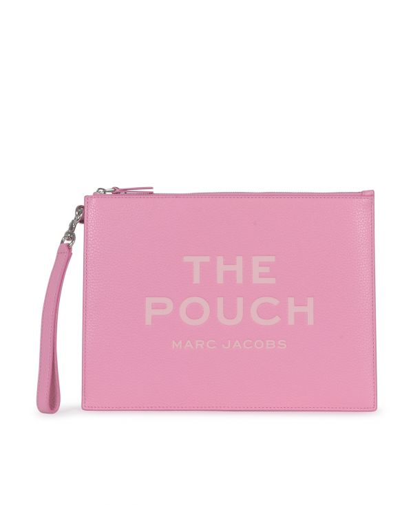 The large pouch petal pink on leather