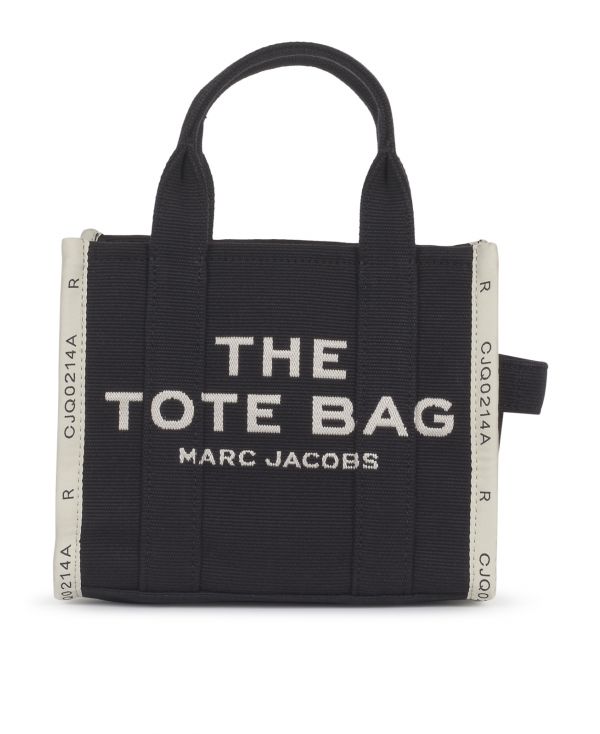 The jacquard small tote bag in black