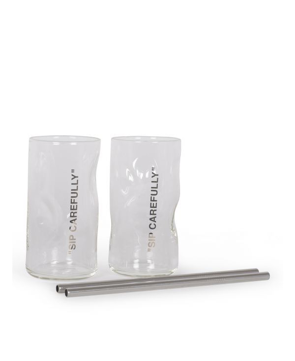 COCKTAIL GLASS AND STRAW SET