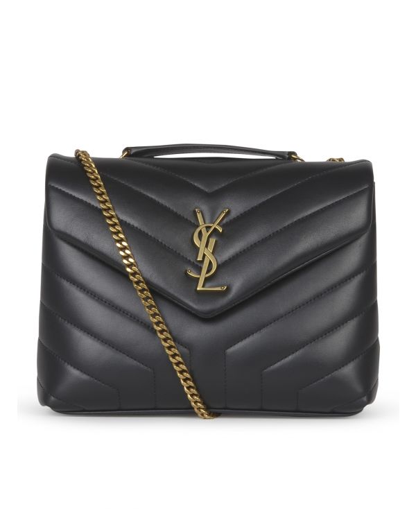 Loulou small quilted leather bag in black