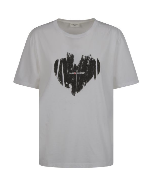 Camiseta corazón Saint Laurent