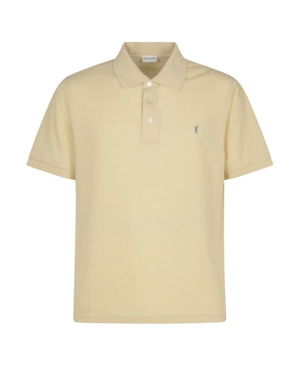 Cassandre piqué polo shirt in yellow and blue