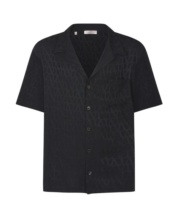 Valentino bowling shirt in silk with Toile Iconographe pattern