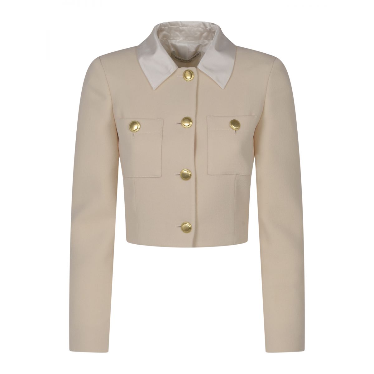 ALESSANDRA RICH - TWEED BOUCLE CROPPED JACKET WITH COLLAR