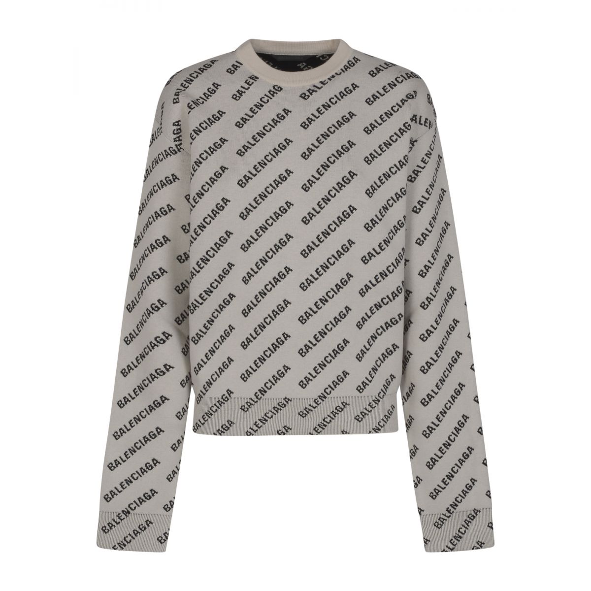BALENCIAGA - Cotton blend sweater with all-over logo