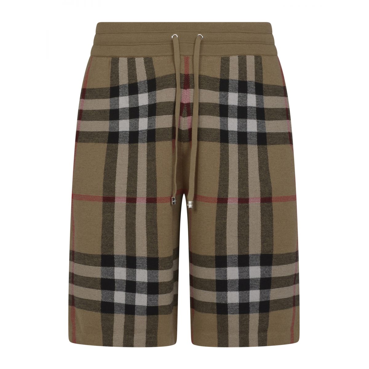 BURBERRY - Silk and wool shorts with a jacquard check pattern