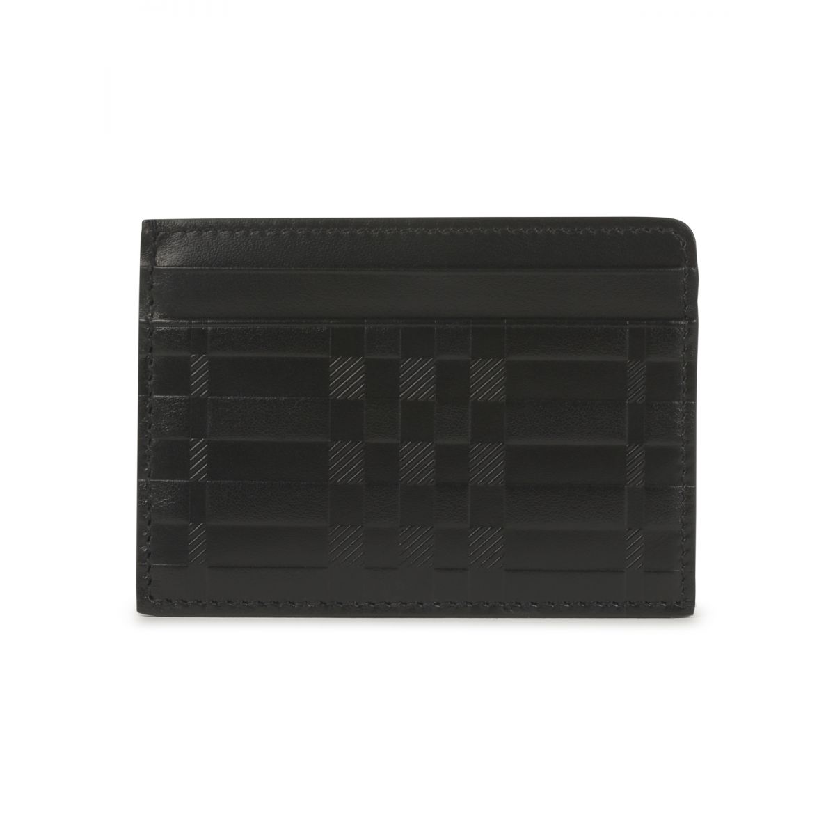 BURBERRY - Card holder in embossed checkered leather
