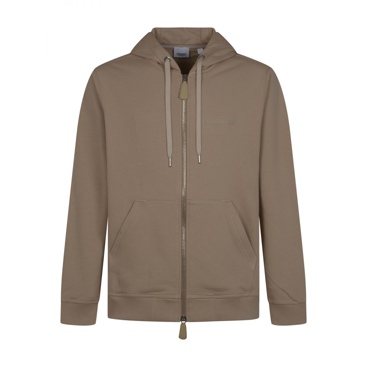 BURBERRY - Sweashirt in stretch cotton with a hood and logo